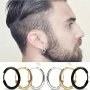 2PCS/PAIR 6MM/8MM/10MM/12MM/14MM/16MM/18MM/20MM 316L Stainless Steel Hoop Earrings Unisex Fashion Ear Jewelry