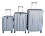 Smte 3-PIECE Travel 28-INCH Luggage Suitcase Set Stylish Silver With Keychain