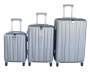 Smte 3-PIECE Travel 28-INCH Luggage Suitcase Set Stylish Silver With Keychain