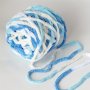 Soft Cotton Handspun Yarn In White Yellow And Sky Blue - Perfect For Crochet And Knitting Projects