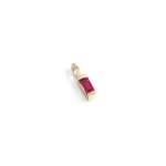 MINI Baguette Ruby Pendant Charm In Yellow Gold