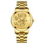 Men's Quartz Watch With Dragon Relief - Business & Distinctive Style