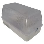 Eurolux Rectangular Plastic Bulkhead With Bulb White B22