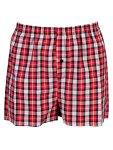 Red Check Cotton Boxer Shorts - M Red