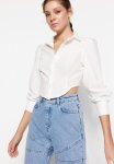 Shoulder Detail Fitted Shirt - Ecru