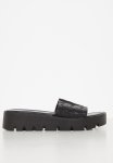 Braided Flatform Slide - Black