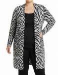 Ladies Zebra Print Cardigan - 60 Zebra