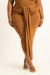 Savannah Wrap Tie Detail Skirt - Toffee - 2XL