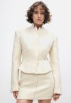 Studio: Wool-blend Tapered-waist Jacket - White