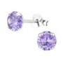 Jenna-lee 925 Sterling Silver Birthstone Jan-dec Cz Earrings Size: 6MM - June Light Amethyst