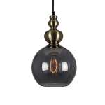 Vic Glass And Metal Pendant Light Amber Smokey - Amber