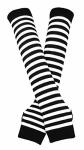 Bienvenu Punk Gothic Rock Long Arm Warmers Fingerless Gloves Black White