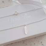 FILA 925 Sterling Silver Feather Ankle Chain 26.8CM Including 5.2CM Extension