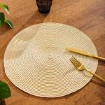 Round Placemat Speckled Natural