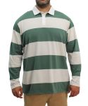 Mens Stripe Rugby Jersey - 8XL Sage crem