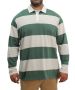 Mens Stripe Rugby Jersey - 8XL / Sage/crem