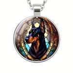 Doberman Alloy Keychain And Necklace Set DKN1