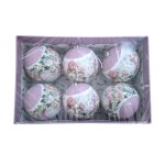 Plastic Rose Balls Christmas Decoration Set 6 Piece