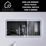 Gem LED Mirror With Touchcontrol Switch - 1200 X 600MM