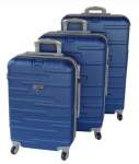 Smte 3 Piece Holiday Travel Luggage Set Blue With Keychain