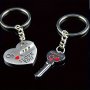 2PCS/SET I Love You Heart Keychain Matching Alloy Key Chain Ring Bag Backpack Charm Valentine's Day Gift For Her Him