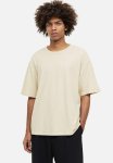 Relaxed Fit Linen-blend T-Shirt - Beige