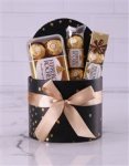 Deluxe Gold Dot Chocolate Hat Box