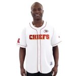 Starter Men's White Kansas City Chiefs Relay Full-button Baseball Jersey