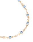 Goldair Gold Plated Blue Round Crystal Station Necklace