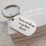 KR30 - Personalized Message Keyring Stainless Steel Ready In 3 Days