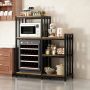 6-TIER Kitchen Baker's Rack Microwave Oven Stand With Storage Suitable For Kitchen Living Room Office Storage Shelf Coffee Bar MINI Fridge Stand Sh