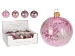 Xmas Ball 80MM L pink With Swirls