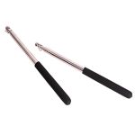 Nimiman 1 Pair Belly Dance Wings Sticks Portable Telescopic Stainless Steel Sticks For Dancing Black