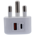 Volkano Robust Series 3-PIN Sa To 20W Pd + Qc 3.0 Wall Charger VK-8014-WT V2