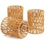 3PC Boho Rattan Lamp Shades - Replacement For Pendant & Wall Lamps - Khaki