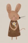 Mouse With Flowers 2 - Wall Art Print - A1