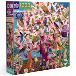 Eeboo 1000 Piece Puzzle - Parliament Of Owls Jigsaw Puzzle For Adults Square 23" X 23" Made With Recycled Board & Vegetable-base