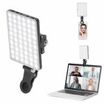 Newmowa 60 LED High Power Rechargeable Clip Fill Video Conference Light With Front & Back Clip Adjusted 3 Light Modes For Phone