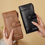 Women's Pu Leather Travel Wallet With Magnetic Closure Large Capacity Multi-card Holder With Zip Pocket Durable With Faux Leathe