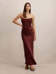 Isra Drape Strapless Maxi Dress - 16 Vintage Merlot