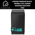 Hisense Premium Black Top Loader Aqua Save Washing Machine - 14KG