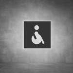 Wheelchair Sign D04 - Black - Powder Coated Aluminum