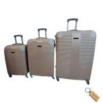 Smte G3 Premium Suitcase Luggage Collection Set With Keyring 3-PIECE Cream With Keychain