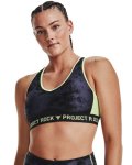 Women's Project Rock Crossback Printed Sports Bra - Black XS