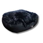 Calming Slumber Bed - Medium 70CMX80CM Black Canvas Bottom With Black Calming Fabric