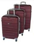 Smte 3 Piece Holiday Travel Luggage Set Maroon With Keychain