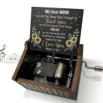 1PC Sunflower Music Box Gifts Mother's Day Gift For Mom Best Mom Birthday Gift You Are My Sunshine Hand Crank Engraved Wooden Mu