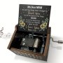 1PC Sunflower Music Box Gifts Mother's Day Gift For Mom Best Mom Birthday Gift You Are My Sunshine Hand Crank Engraved Wooden Musical Boxes