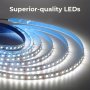 5.0METER LED Strip Lights 2835 Warm/natural/cool White For Bedroom Kitchen Cabinet Lighting 12V Dc Non-waterproof 120 Leds/m Plastic Christmas Decorative Tape Light With No