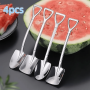 4PCS Stainless Steel Spoons Set Food Grade Thickened Watermelon Dessert Ice Cream Scoops Durable & Portable For Outdoor Camping